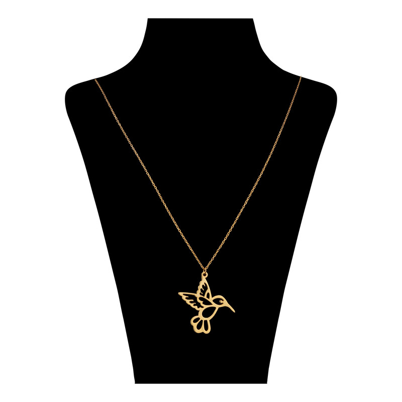گردنبند طلا 18 عیار زنانه درگونه مدل پرنده