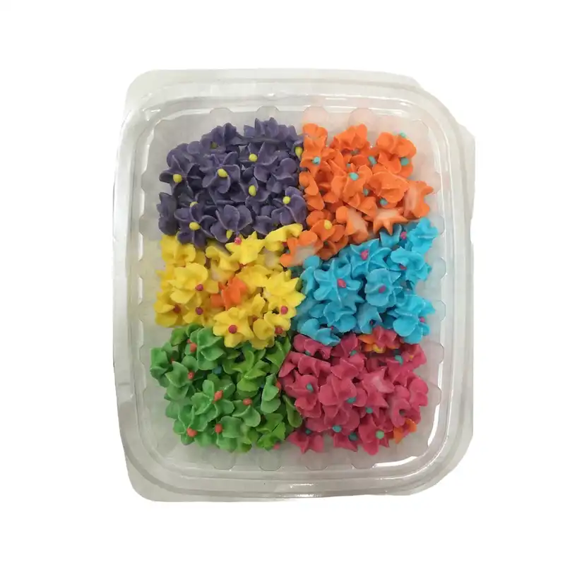 ابزار تزیین کیک مدل گل ریز 6 رنگ بسته 100 عددی