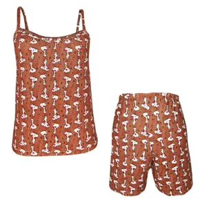 ست تاپ و شلوارک راحتی زنانه مدل TS-Br.Ca-04