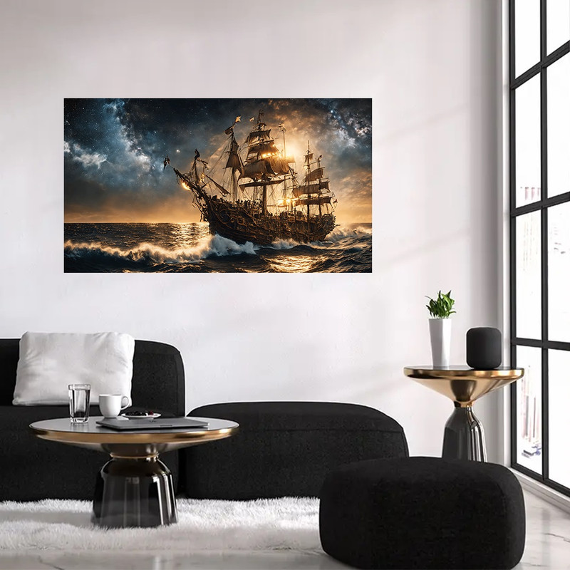 تابلو شاسی مدل دزدان دریایی طرح 2 Pirate Ship Alt2 کدC1-11