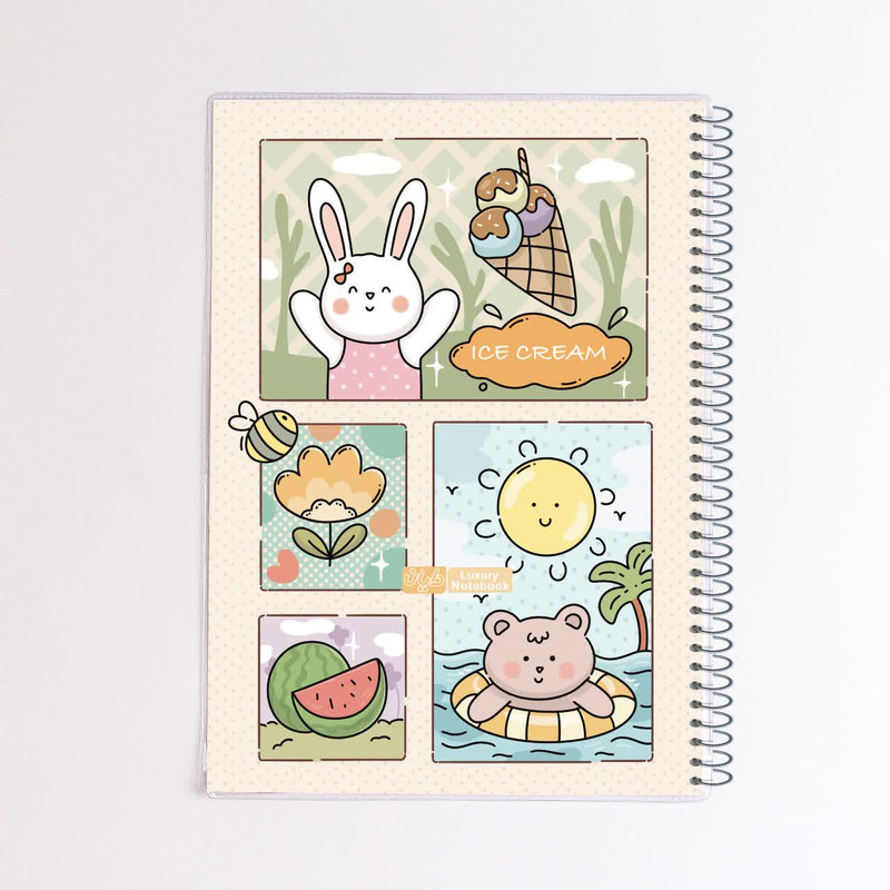 دفتر ۵۰ برگ دایان مدل گرلیش حاشیه دار کد ۶۴۹۴۱ بسته ۴ عددی