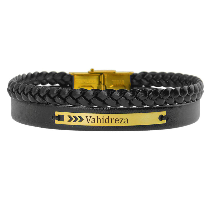 دستبند طلا 18 عیار مردانه لیردا مدل اسم وحیدرضا 202012