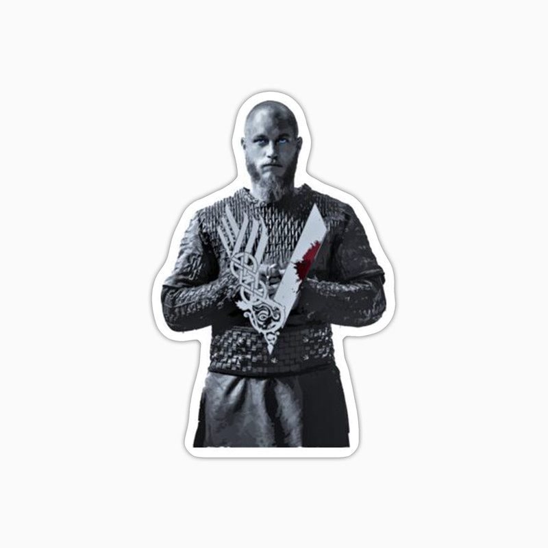 استیکر لپ تاپ و موبایل بووم طرح سریال Vikings مدل Ragnar Lothbrok کد LB72