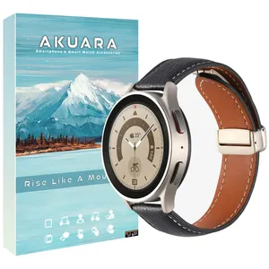 بند آکوآرا مدل Magnetic Leather مناسب برای ساعت هوشمند آمیزفیت GTS / GTS 2 / GTS 2 mini / GTS 2E / GTS 3