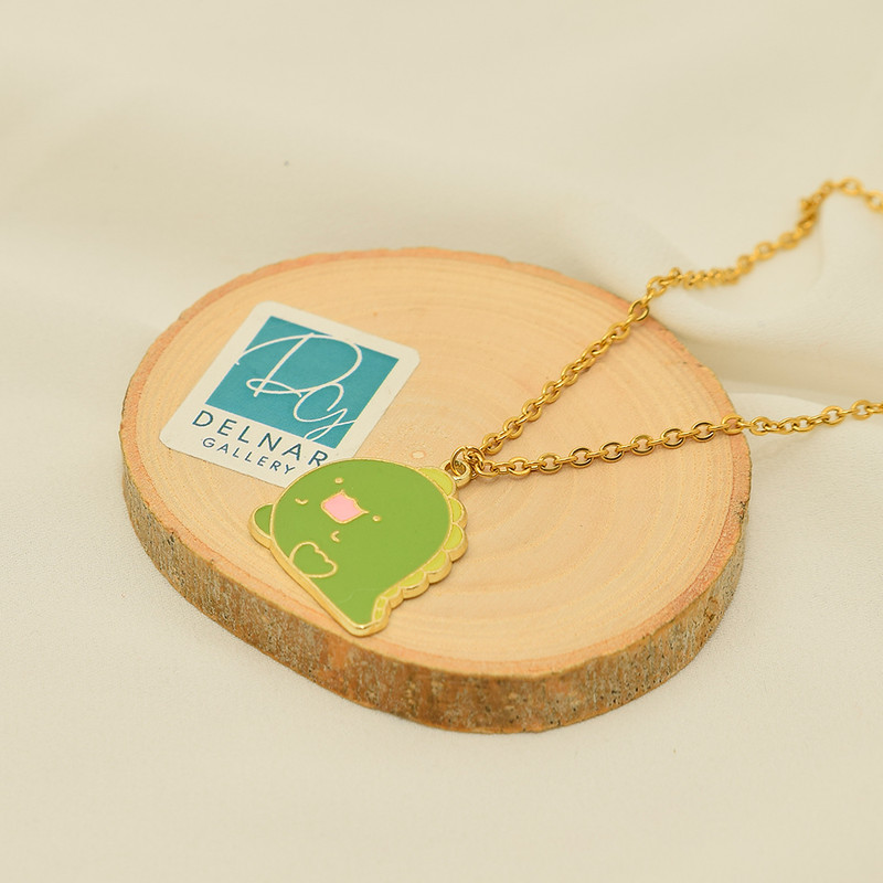 گردنبند دخترانه دلنار گالری مدل دایناسور خوشحال