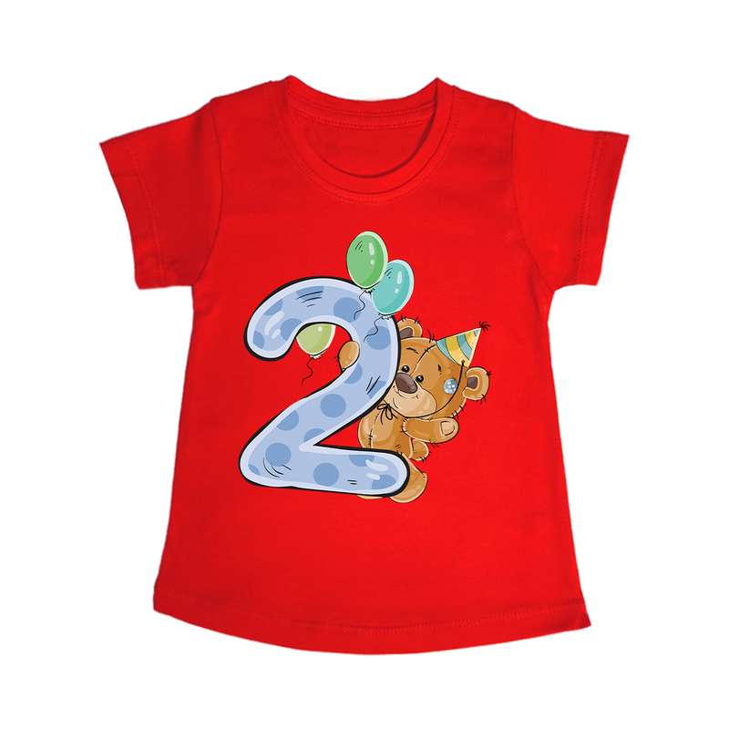 تی شرت آستین کوتاه دخترانه مدل خرس تولد کد 2Rd