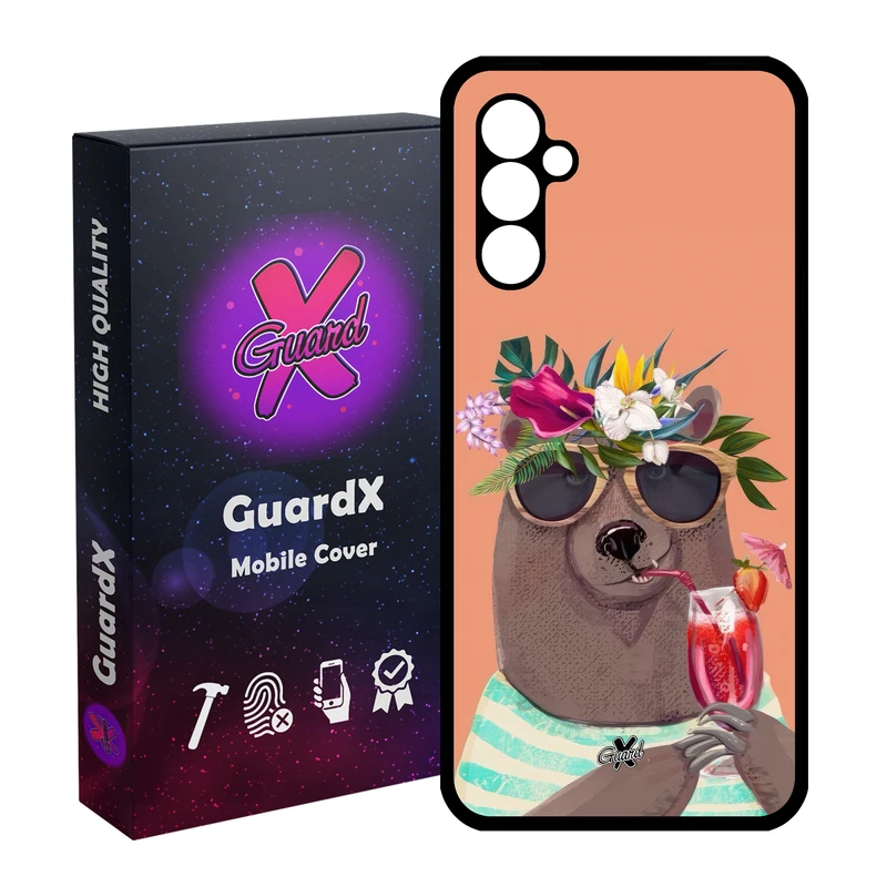 کاور گارد ایکس طرح خرس مدل Glass10645 مناسب برای گوشی موبایل سامسونگ Galaxy A24/A24 4G/M34 5G