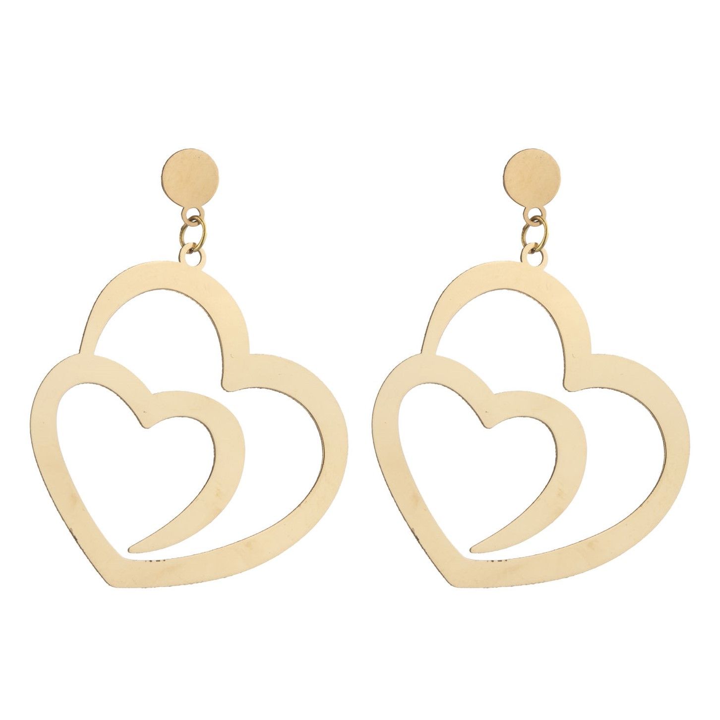 گوشواره طلا 18 عیار زنانه قیراط طرح قلب کد GH3971 - - 2