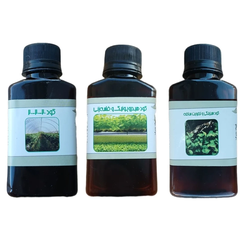 کود مایع کامل سه بیست و کود سبزینگی و تقویت ساقه و کود هیدروپونیک و قلمه مدل life drop حجم 110 میلی لیتر بسته 3 عددی