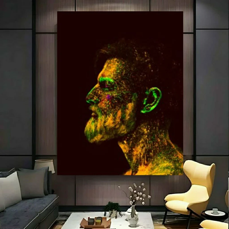 استیکر طرح نیمرخ نورانی مدل ریش و قیچی کد BK24941