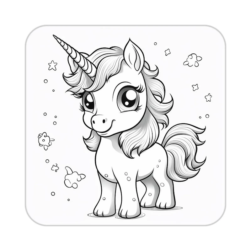 زیر لیوانی کاکتی طرح اسب تک شاخ و یونیکورن مدل mp30441