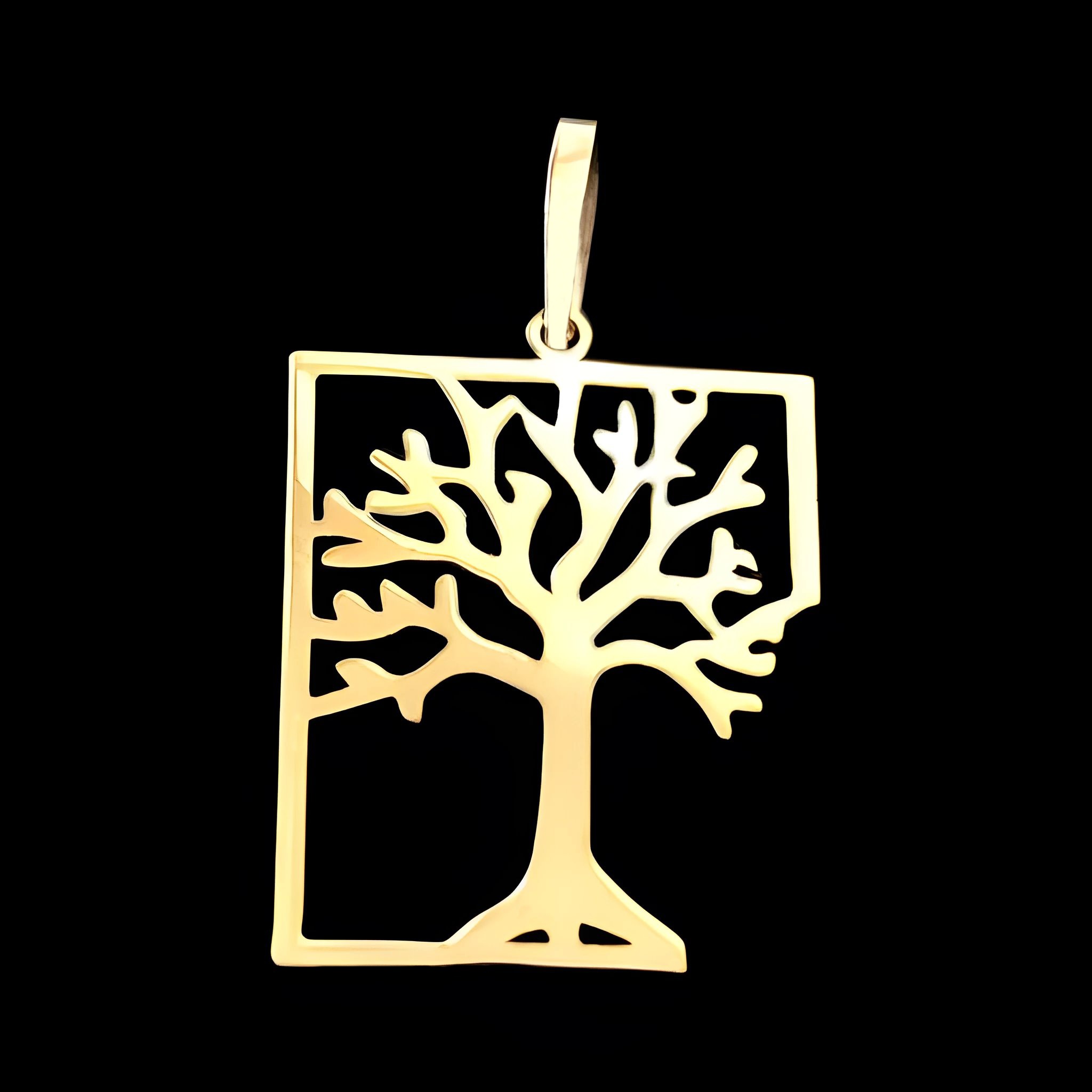 آویز گردنبند طلا 18 عیار زنانه مدل درخت -  - 1