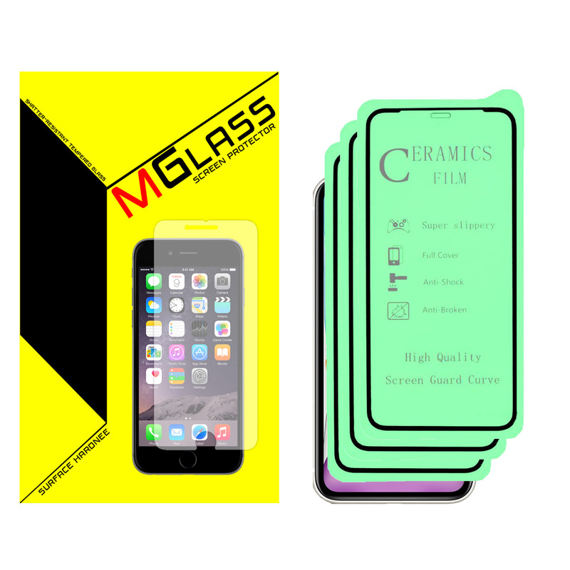 محافظ صفحه نمایش سرامیکی ام گلس مدل MGCR-03 مناسب برای گوشی موبایل اپل IPHONE 11 بسته سه عددی