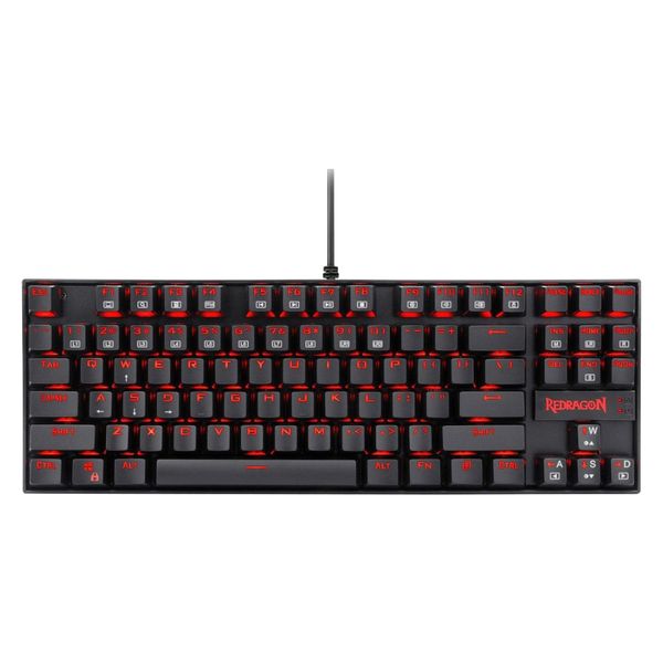 کیبورد گیمینگ ردراگون مدل K552 Kumara، سوییچ مکانیکال قرمز، Tenkeyless، نورپردازی RGB، قابلیت Anti-Ghosting