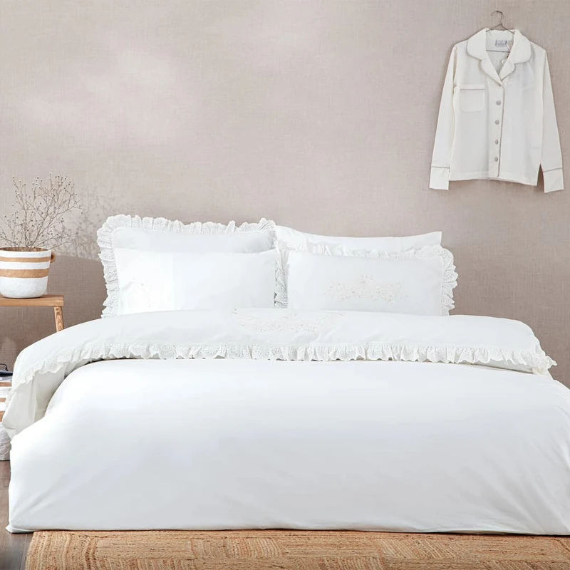 سرویس ملحفه 2 نفره 6 تکه اکوکاتن مدل السا