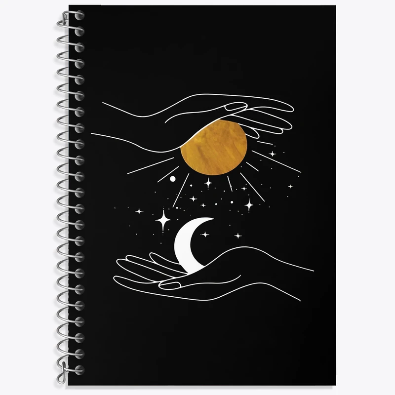 دفتر زبان 50 برگ خندالو مدل سه خط طرح خورشید و ماه کد N5066