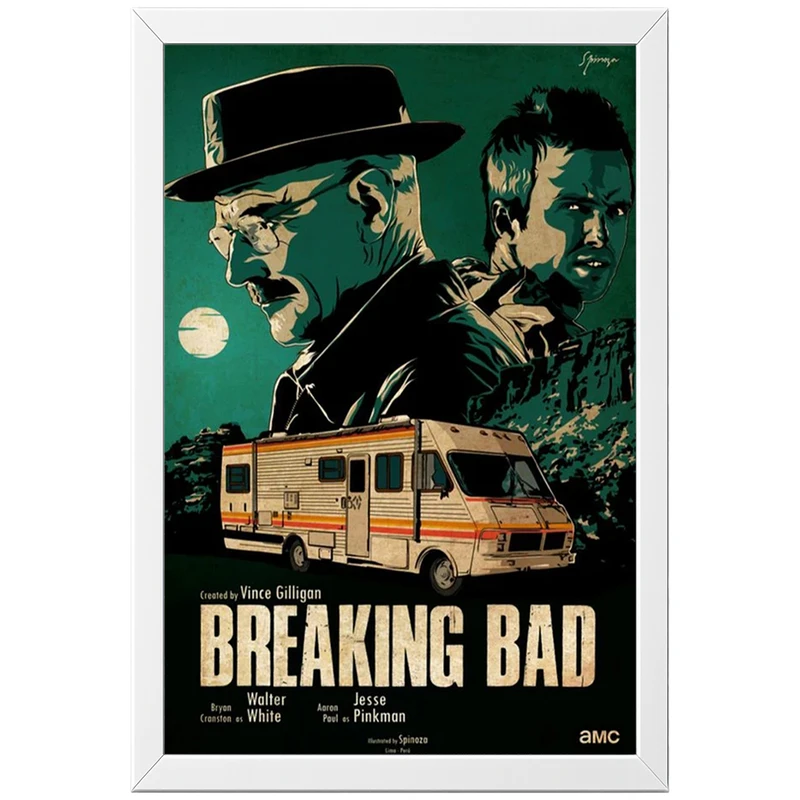 تابلو بکلیت طرح سریال بریکینگ بد Breaking Bad مدل W-po2042 فریم سفید
