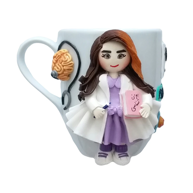 ماگ سرامیکی مدل دختر روان شناس کد 01019