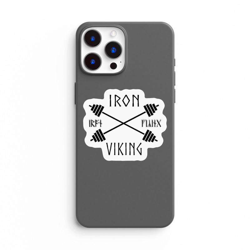 استیکر لپ تاپ و موبایل بووم طرح سریال وایکینگز مدل Iron Vikings.Barbell Black کد LB35