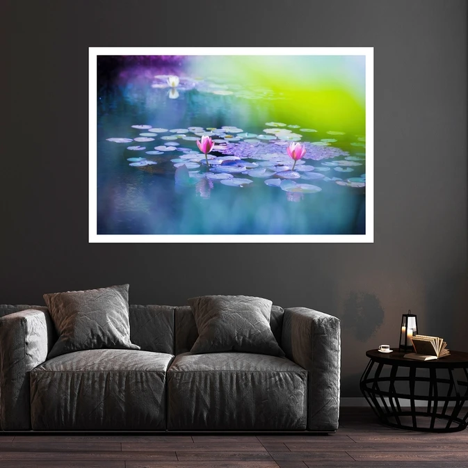 تابلو بکلیت طرح طبیعت و گل مدل قاب شاسی W-s8629