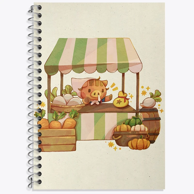 دفتر زبان 50 برگ خندالو مدل سه خط طرح بازی انیمال کراسینگ (Animal Crossing) کد 32664