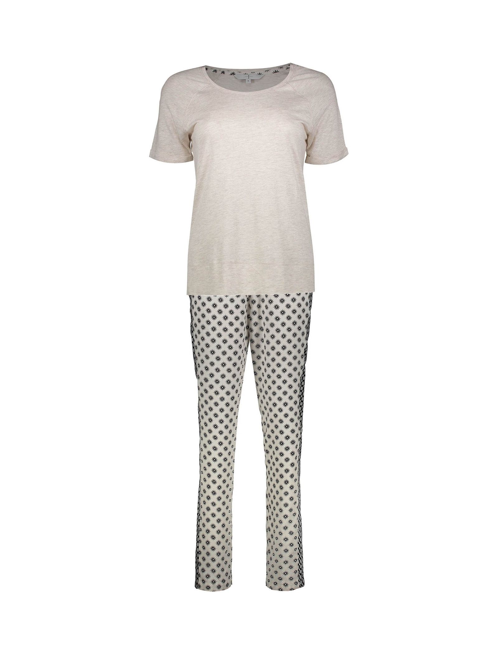 تی شرت و شلوار ویسکوز راحتی زنانه - جی بای جسپرکنران - سفيد - 2