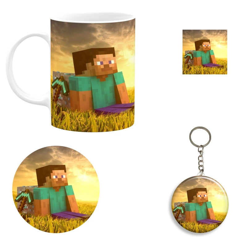 ست هدیه ماگ مدل ماینکرافت طرح Minecraft کد B5