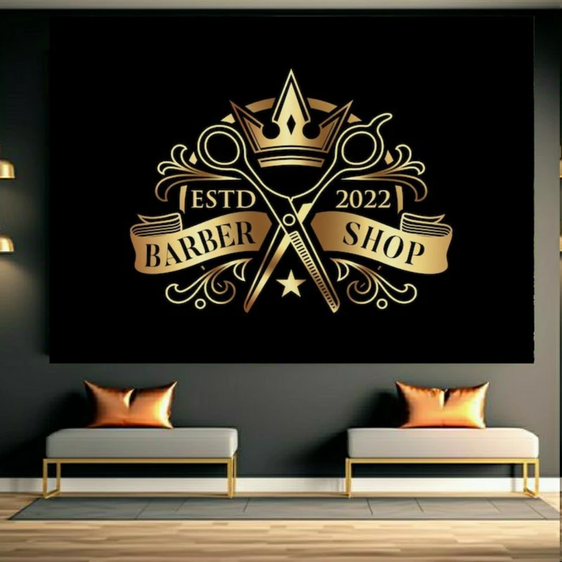 تابلو بوم طرح آرایشگاه مردانه مدل barber shop کد FP105742