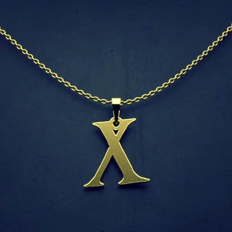 گردنبند طلا 18 عیار زنانه مدوپد مدل حرف X کد H3-1-1466