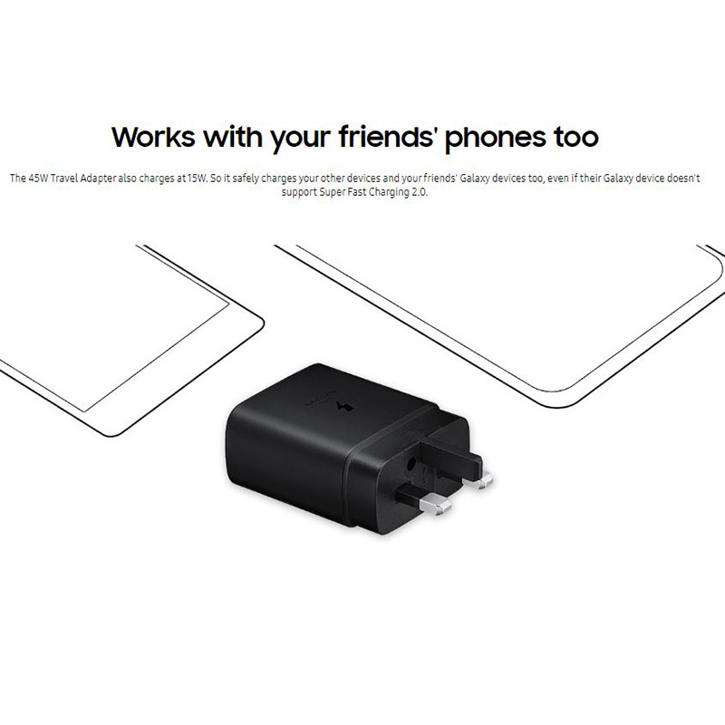 شارژر دیواری سامسونگ مدل EP-TA845 45W به همراه کابل USB-C