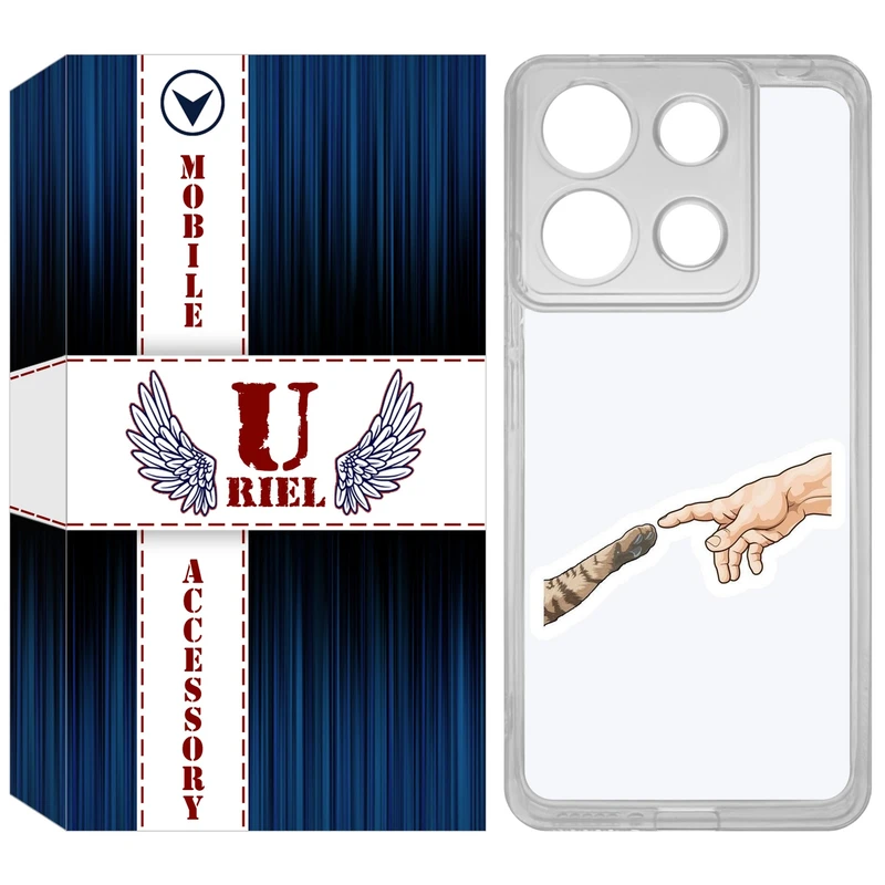 کاور یوریل مدل Clear کد 94 طرح دست گربه مناسب برای گوشی موبایل شیائومی Redmi Note 13 4G