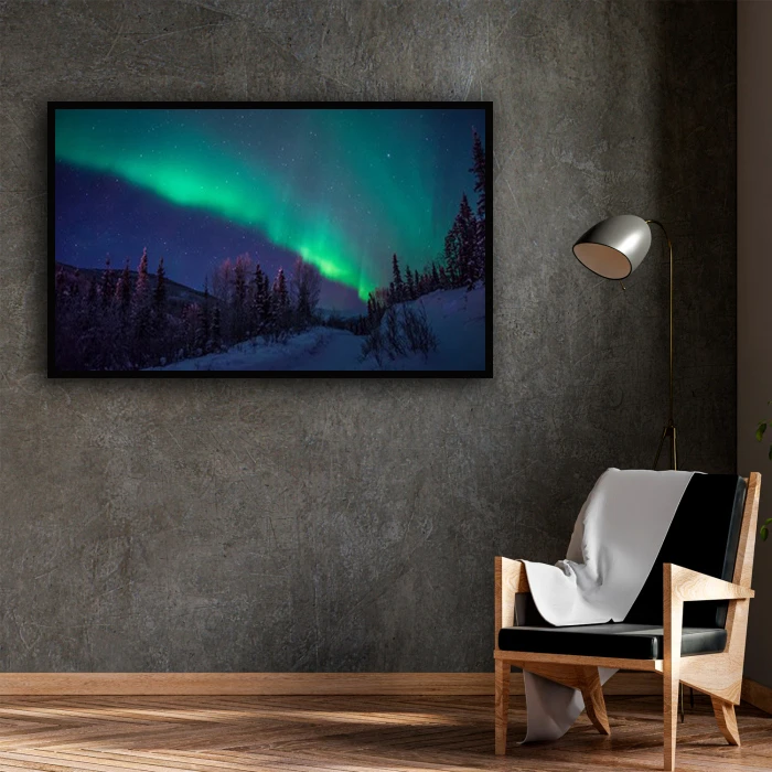 تابلو بکلیت طرح منظره زمستانی و آسمان کهکشانی مدل B-D1558