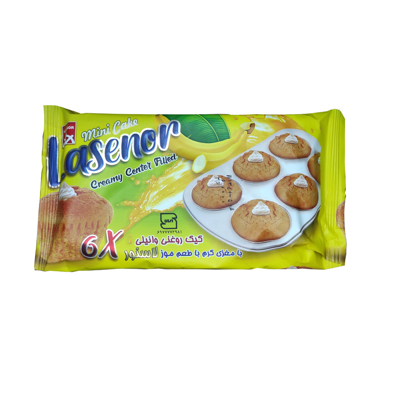 کیک روغنی وانیلی با کرم موز - 135 گرم