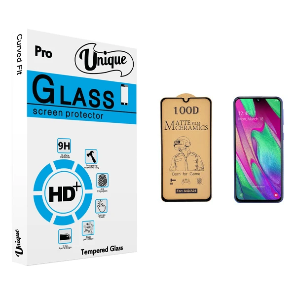 محافظ صفحه نمایش سرامیکی يونيک مدل +Clear مناسب برای گوشی موبایل سامسونگ Galaxy A40
