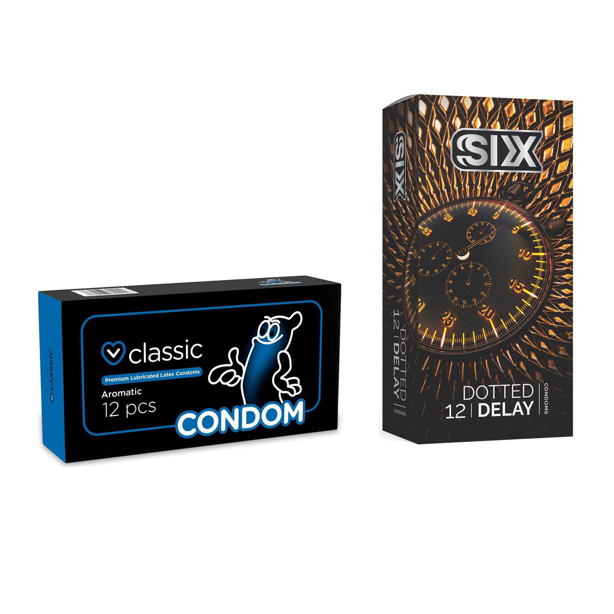 کاندوم سیکس مدل Dotted Delay بسته 12 عددی به همراه کاندوم کاندوم مدل Classic بسته 12 عددی