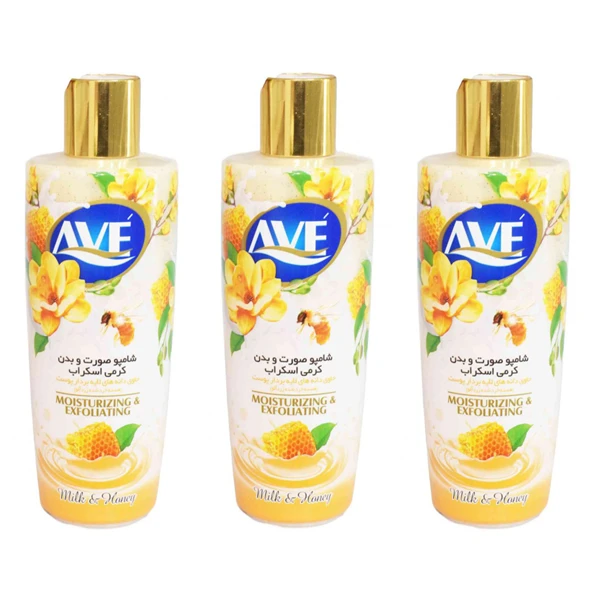 شامپو صورت و بدن کرمی اوه مدل Milk And Honey مقدار 400 گرم بسته 3 عددی