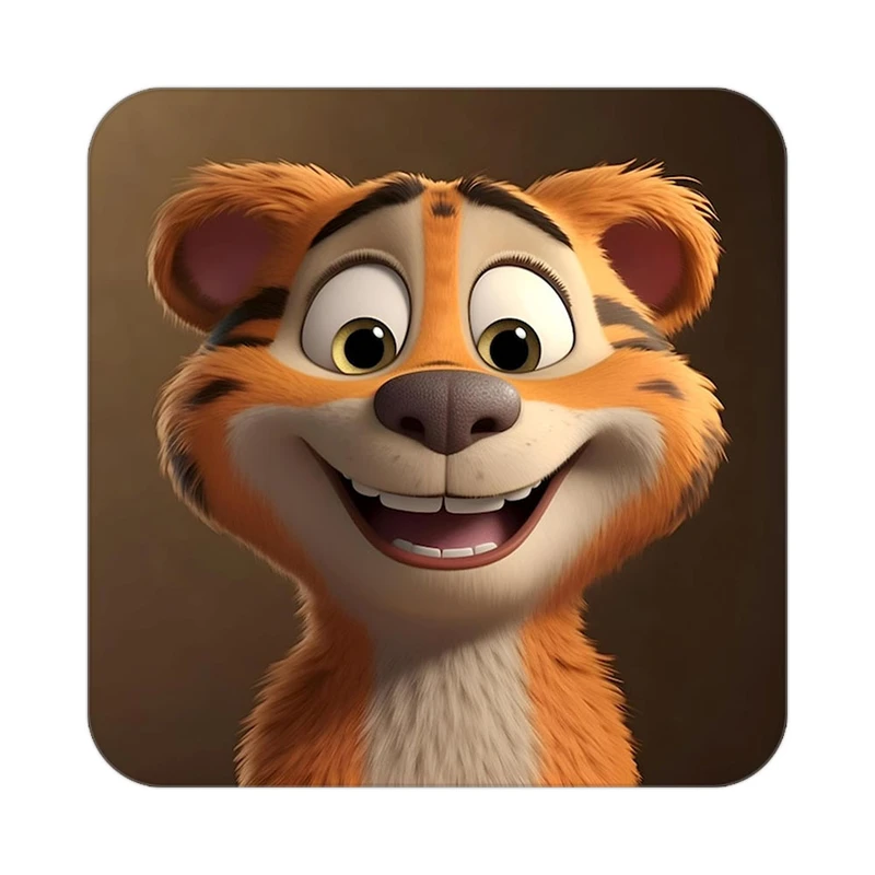 زیر لیوانی کاکتی طرح حیوانات کارتونی مدل mp27354