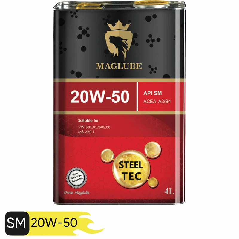 روغن موتور مگلوب مدل  Steel Tec 20W-50 حجم 4 لیتر