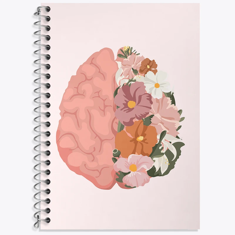 دفتر زبان 50 برگ خندالو مدل سه خط طرح مغز کد N2565