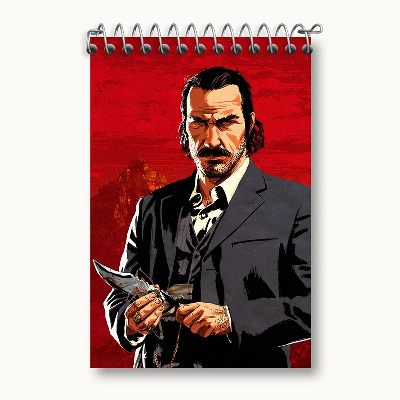 دفتر یادداشت 50 برگ خندالو مدل بازی رد دد (Read dead) کد F743