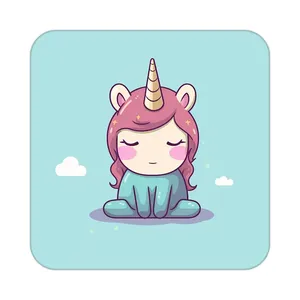 زیر لیوانی کاکتی طرح اسب تک شاخ و یونیکورن مدل mp29843