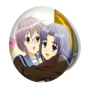 آینه جیبی خندالو طرح ریوکو و یوکی انیمه ناپدید شدن هاروهی سوزومیا مدل تاشو کد 24314 