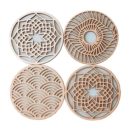 زیر لیوانی طرح خاتم مدل A33 مجموعه 4 عددی