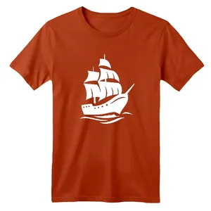 تی شرت آستین کوتاه بچگانه مدل کشتی   رنگ آجری