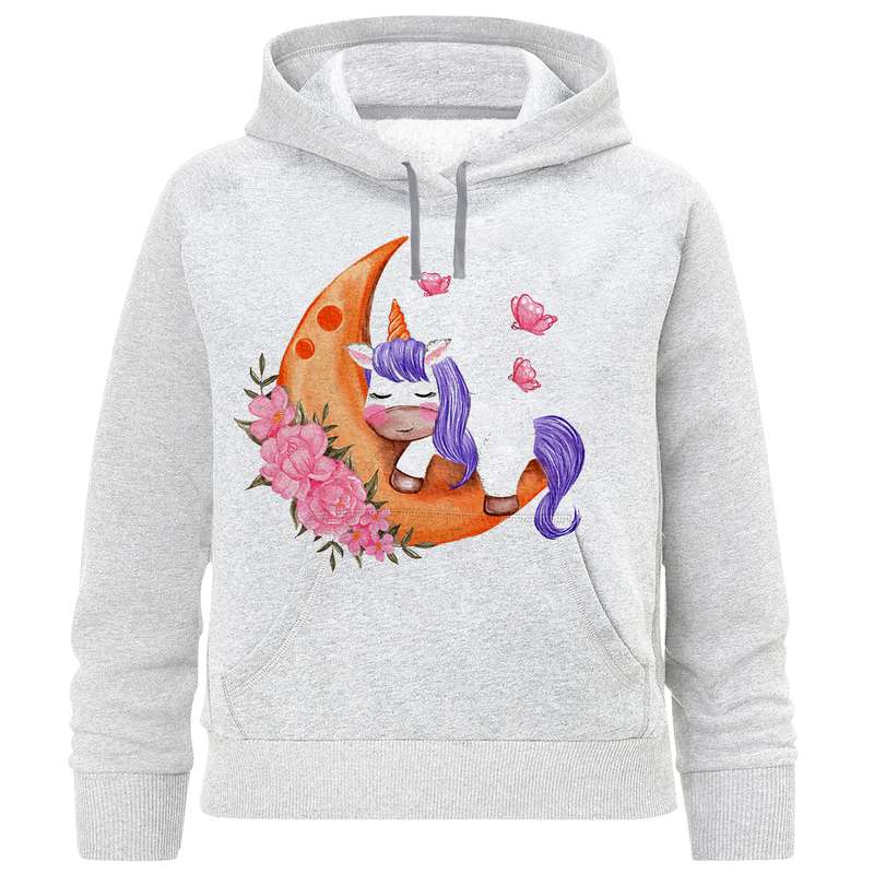 هودی دخترانه مدل تکشاخ و ماه F911