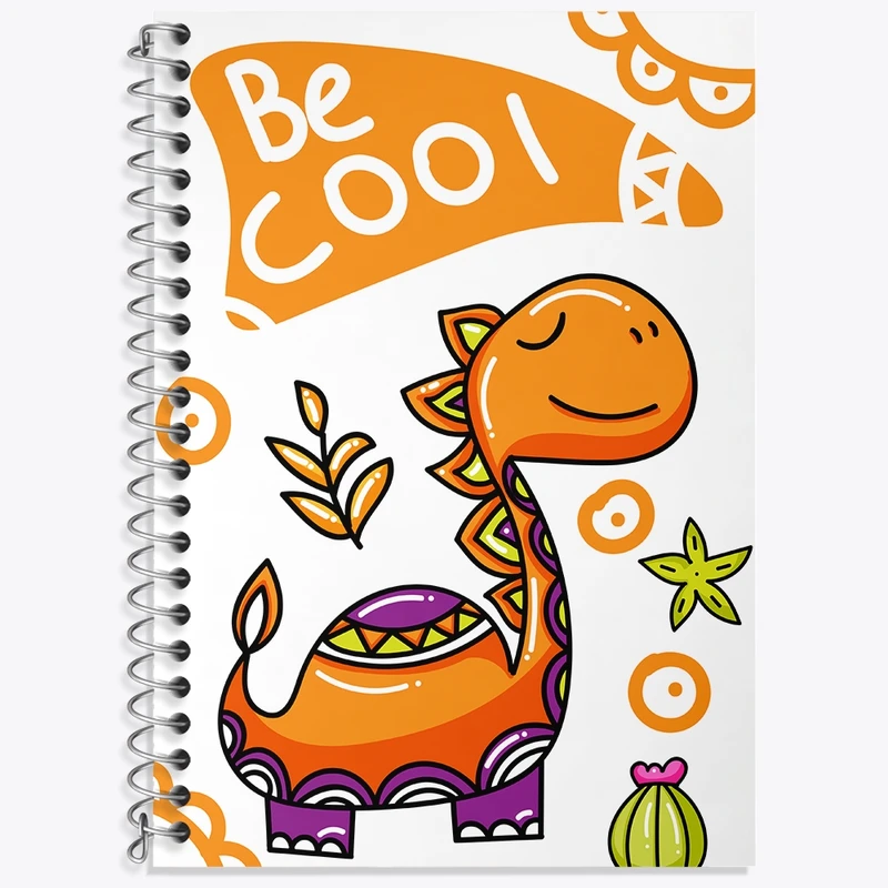 دفتر زبان 50 برگ خندالو مدل دو خط طرح دایناسور کد N380