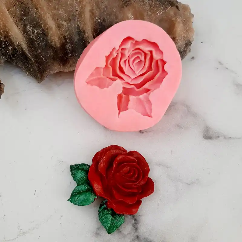 قالب شمع مدل گل رز سه برگ