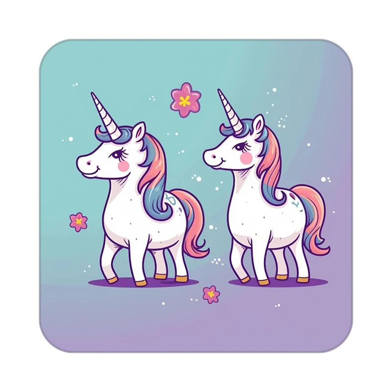 زیر لیوانی کاکتی طرح اسب تک شاخ و یونیکورن مدل mp32489