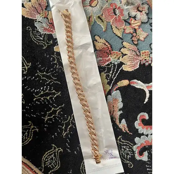 دستبند زنانه مدل زنجیری تمام نگین جواهری خاص کد 789630