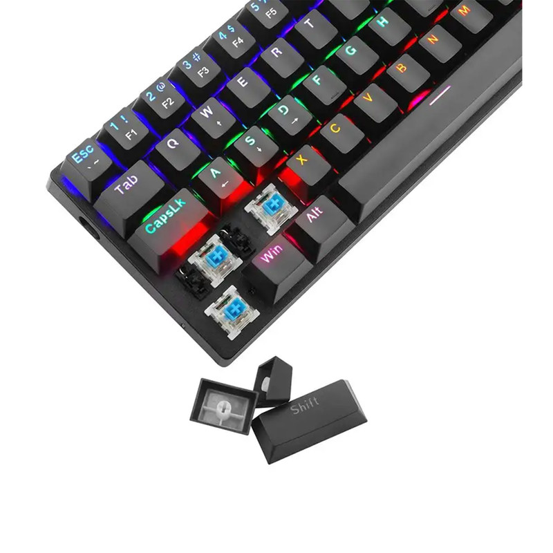 کیبورد گیمینگ تی-دگر مدل Arena T-TGK321، مکانیکال سوییچ آبی، Tenkeyless، نورپردازی RGB